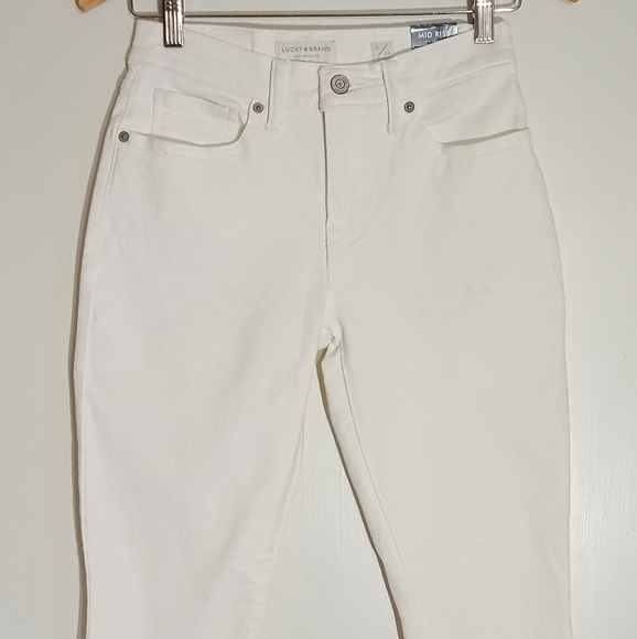 Lucky Brand Ava performance stretch mid rise skinny ankle jeans in white - Picture 1 of 11